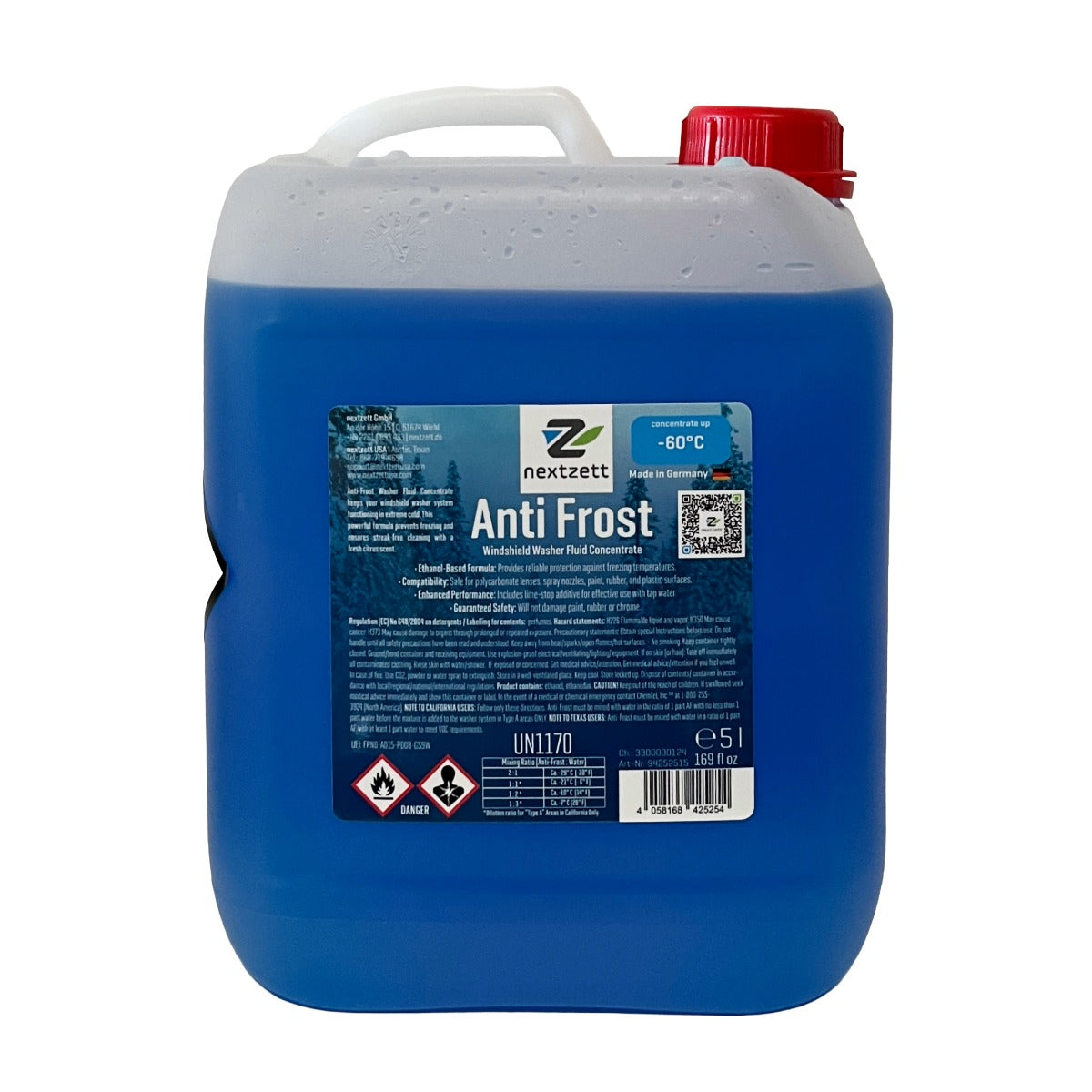 nextzett Anti Frost Windshield Washer Fluid Concentrate 169 oz (5 liter)