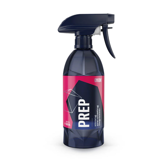 Spray bottle labeled Gyeon 'PREP' on a white background