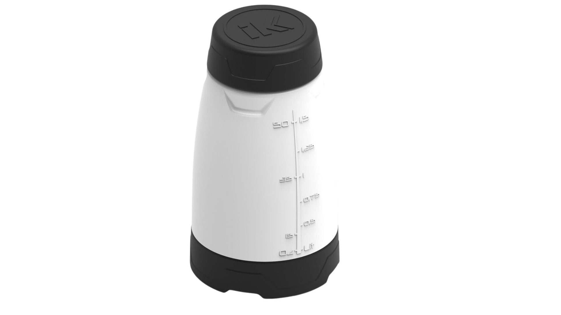 White iK sprayer container with black lid on a white background